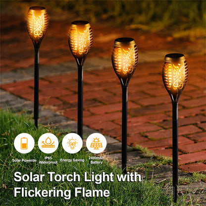 12 LED Solar Flicker Flame Torch  (1PCS)