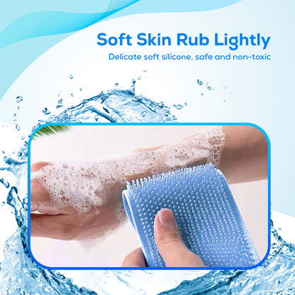 Silicone Body and Back Wash Bath Brush (Blue)