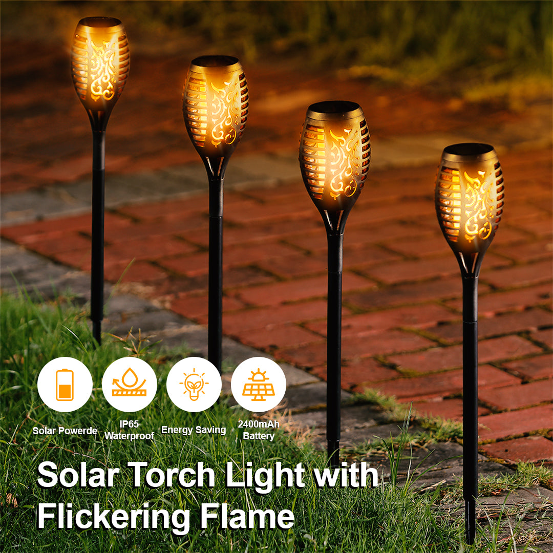 33 LED Solar Flicker Flame Torch  (1PCS)