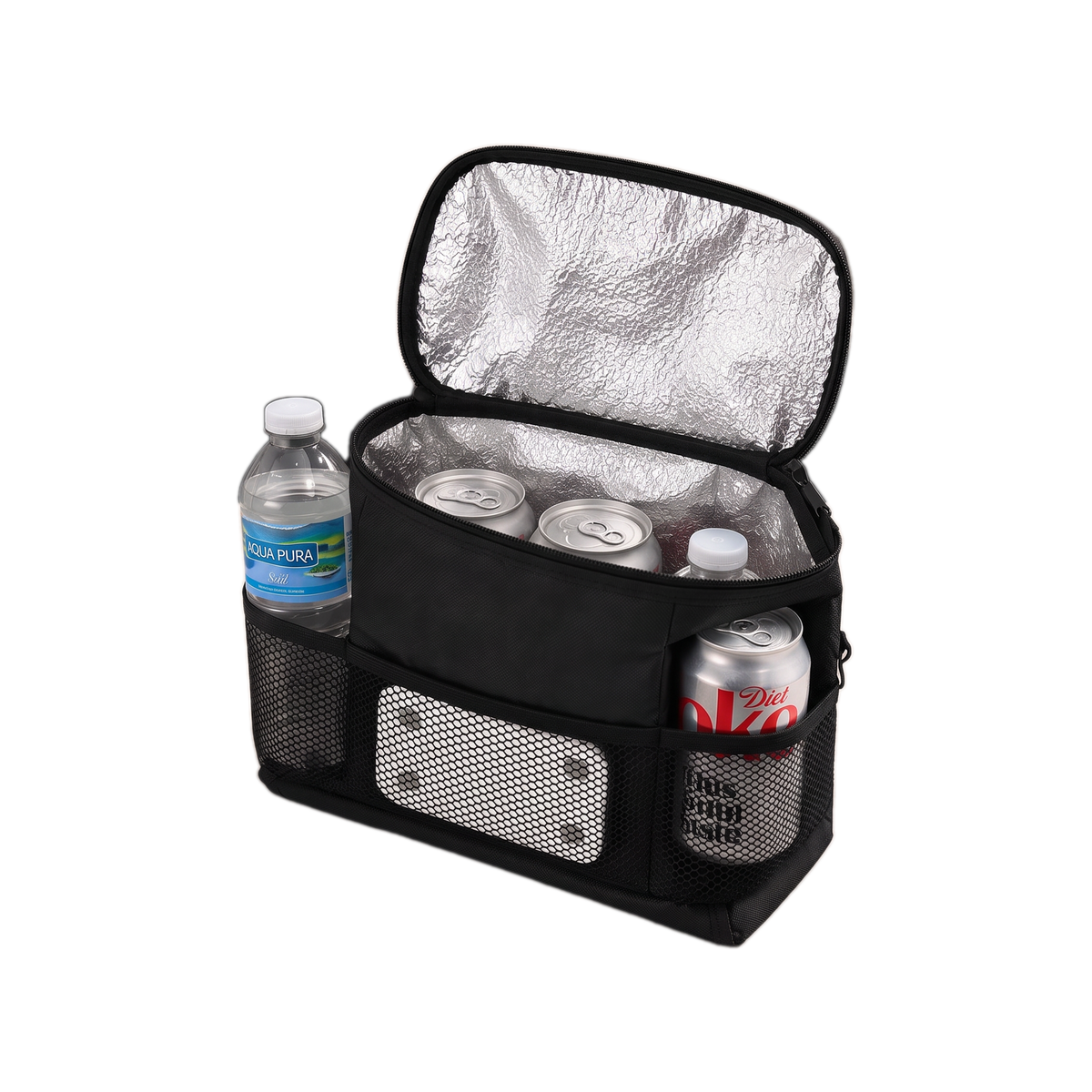 Portable Insulated Cooler Bag for Food and Drinks with Mesh Pockets