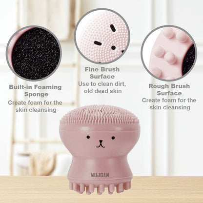 Silicone Octopus Facial Cleansing Brush (Beige)