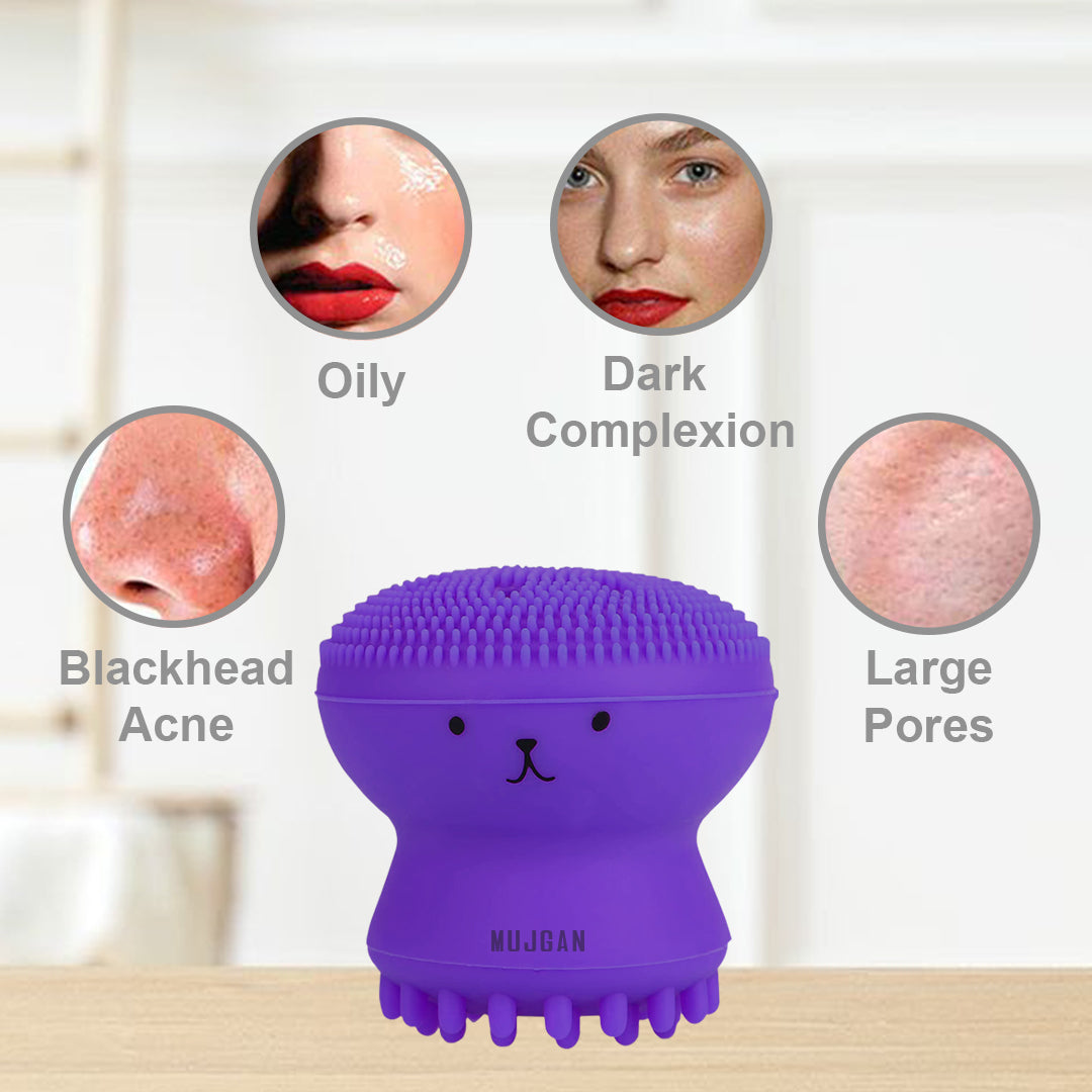 Silicone Octopus Facial Cleansing Brush (Purple)