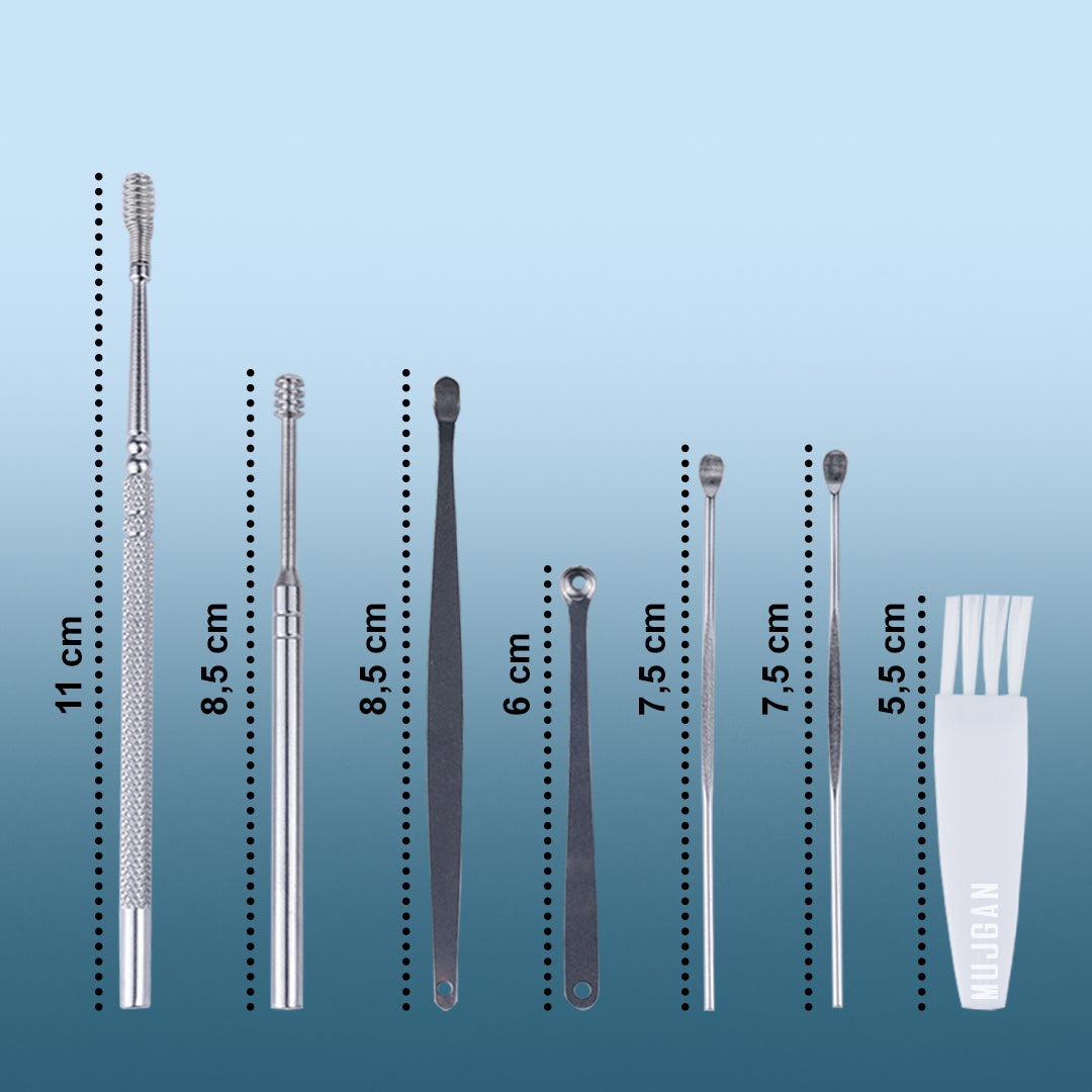 Complete 7 Piece Ear Pick Kit for Ear Cleaning