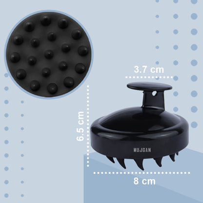 Relaxing Scalp Massager Shampoo Brush in Black