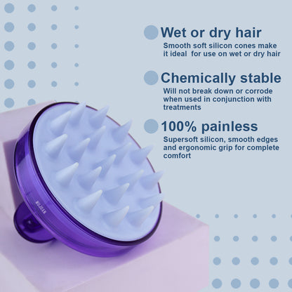 Relaxing Scalp Massager Shampoo Brush in Purple