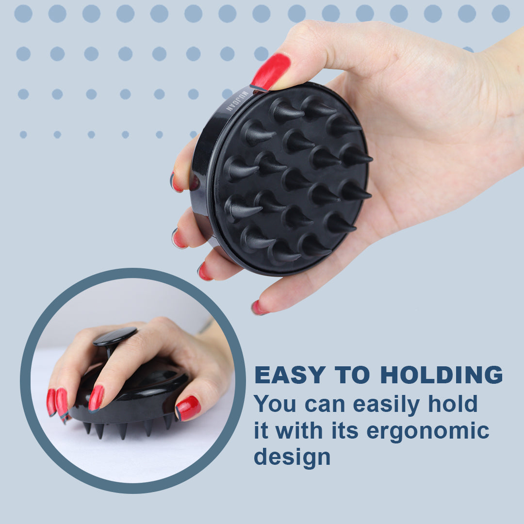 Relaxing Scalp Massager Shampoo Brush in Black