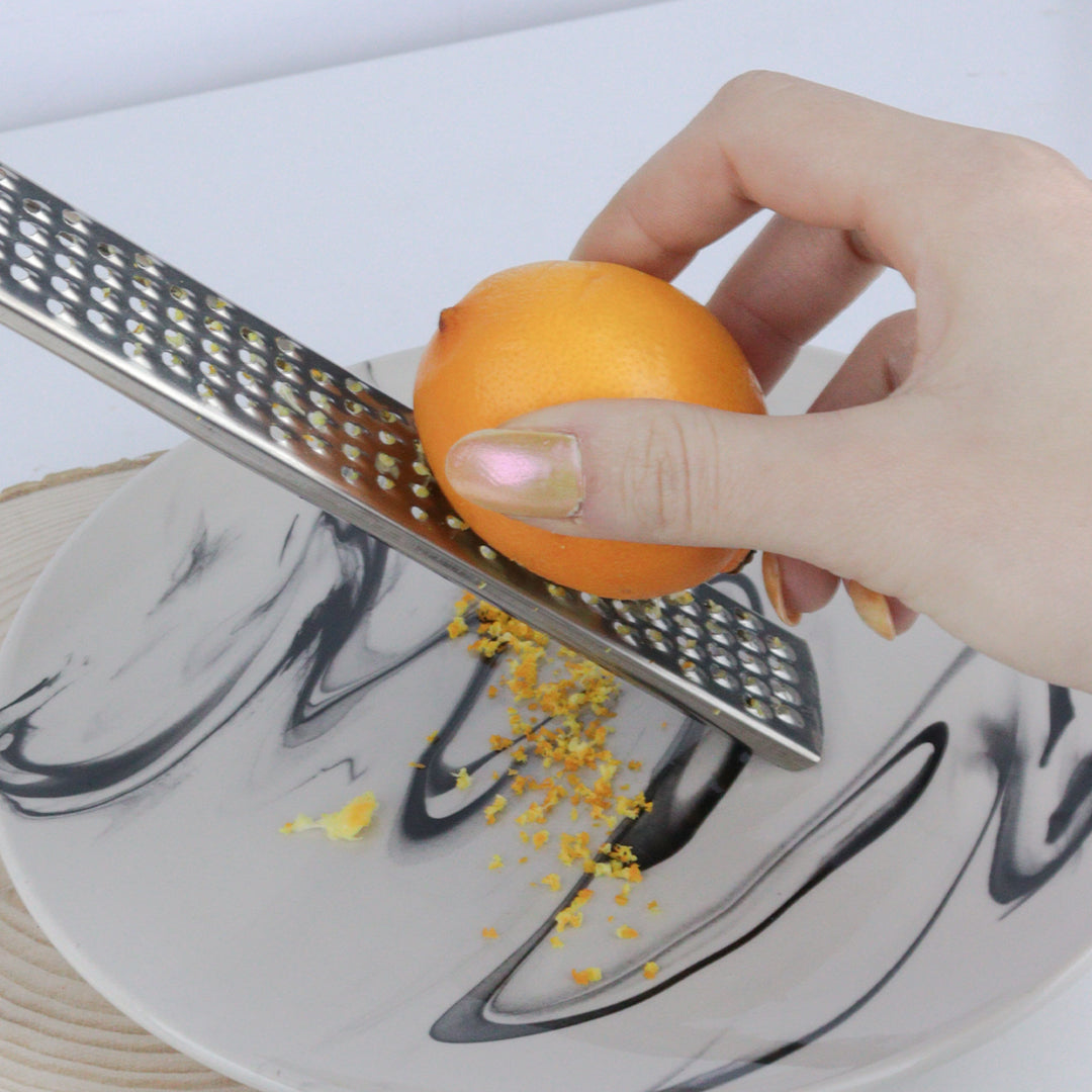 Stainless Steel Kitchen Grater With Handle (Orange)