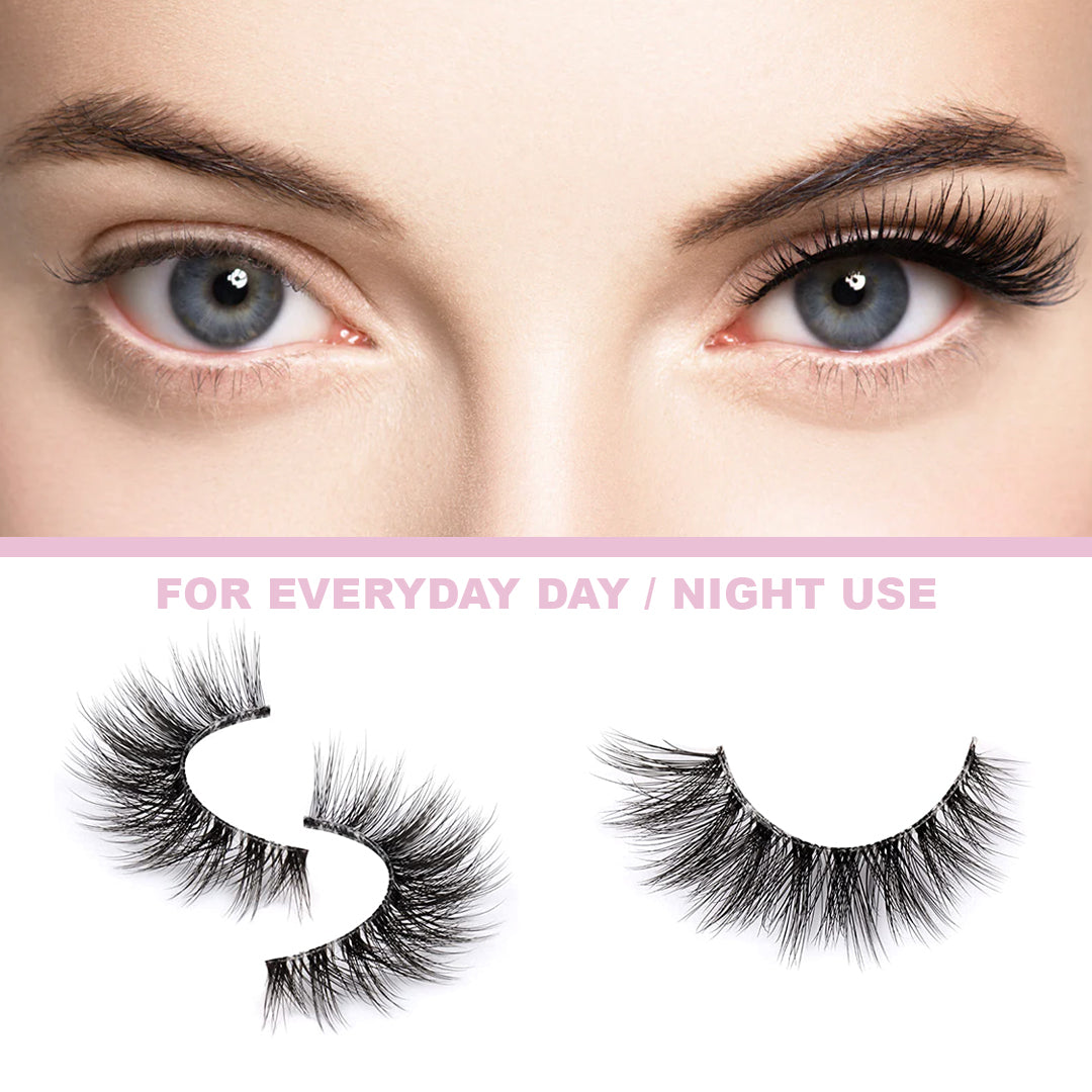 Set of 10 Natural 3D False Eyelashes