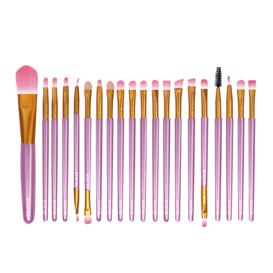 20 PCS Professional Makeup Brush Set (Pink-Gold)