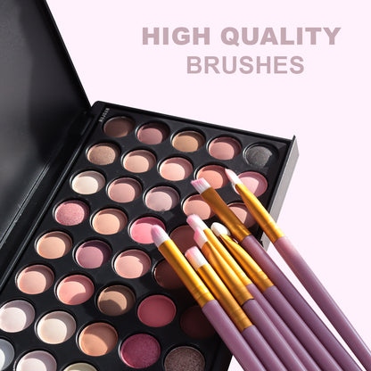 20 PCS Professional Makeup Brush Set (Pink-Gold)