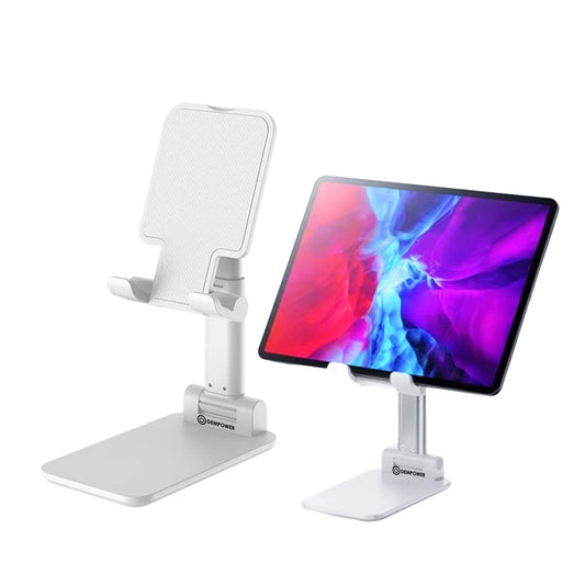 Adjustable Portable Foldable Phone and iPad Stand (White)