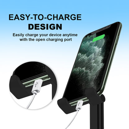 Adjustable Portable Foldable Phone and iPad Stand (Black)