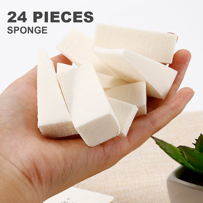 24 Pieces Reusable Makeup Sponge Set (White)