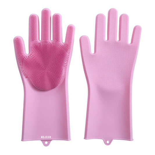 Multi-Functional Pink Magic Dishwashing Glove for Efficient Cleaning