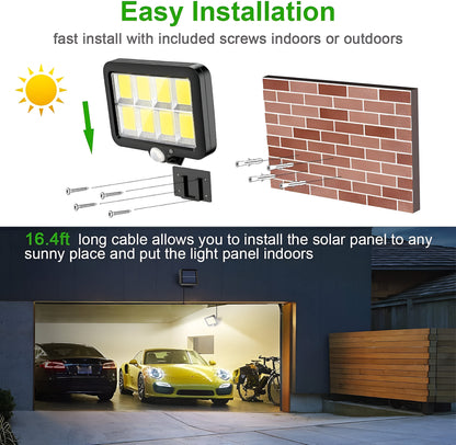 Motion Sensor Solar LED Lamp with Panel for Outdoor Use