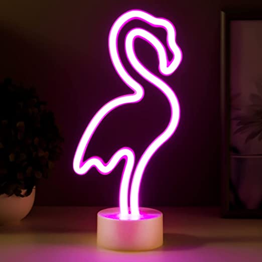 Enchanting LED Flamingo Neon Light in Warm White for Decor