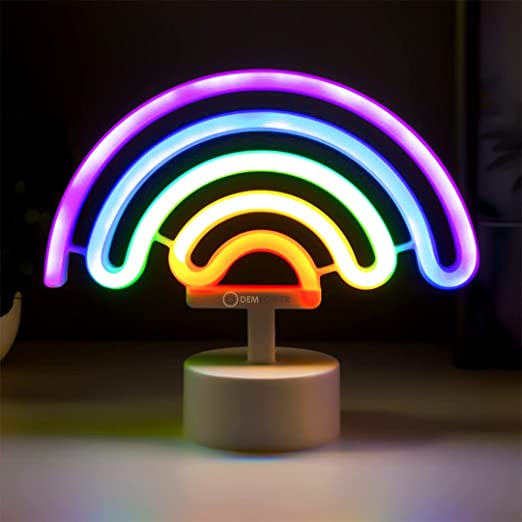 Enchanting LED Rainbow Neon Light in Warm White for Decor