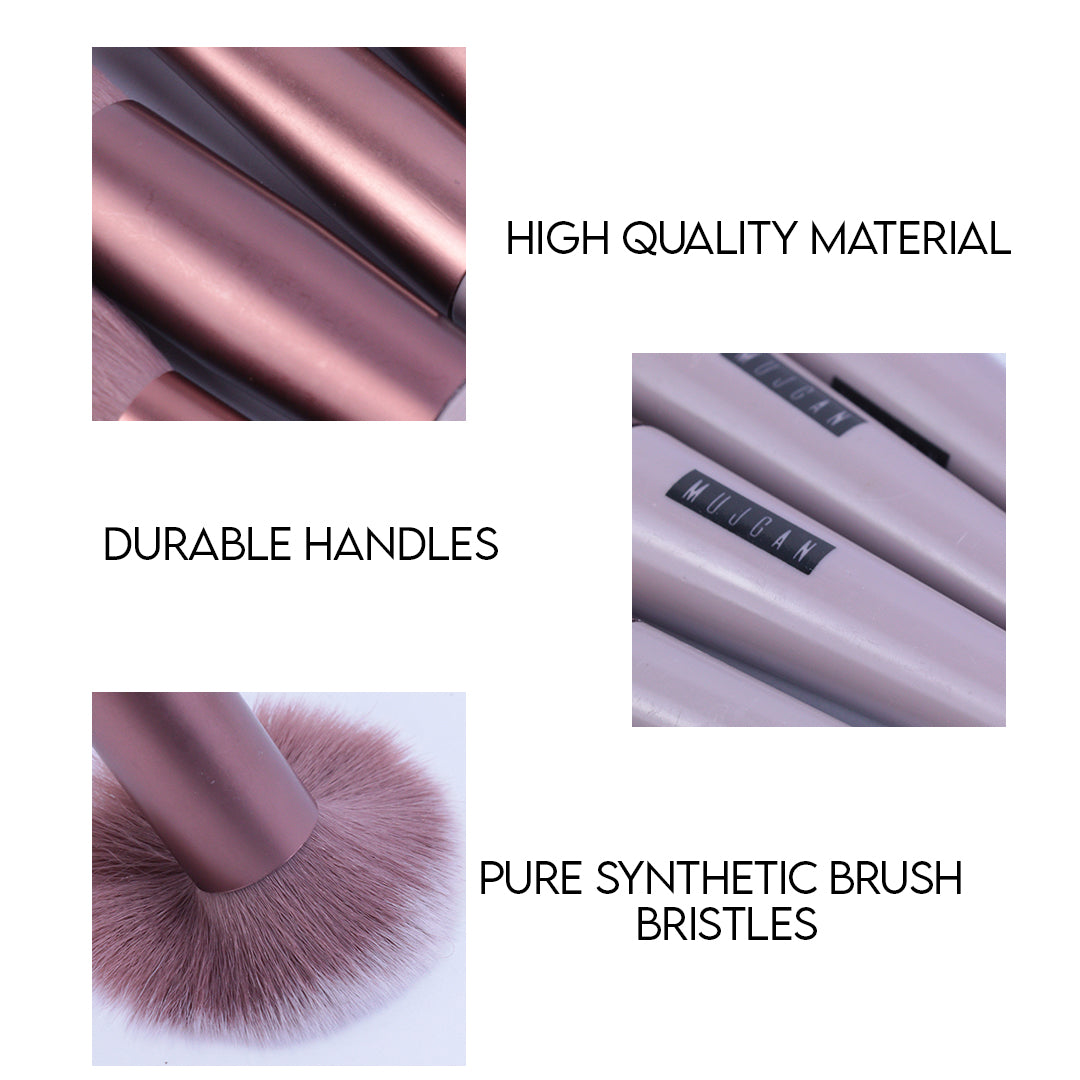13 PCS Professional Makeup Brush Set With Storage Bag (Pink)