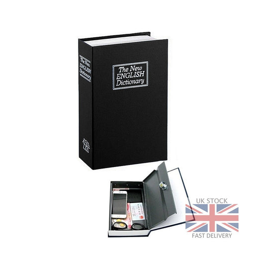 Secure and Discreet Book Safe with Key Lock in Black
