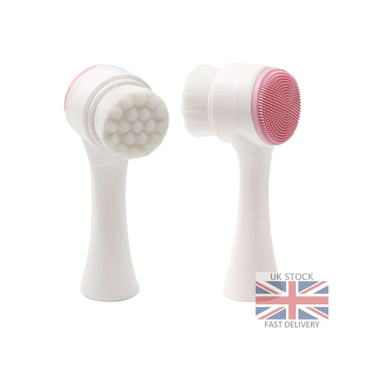 Double-Sided Manuel Face Cleansing Brush (Pink)