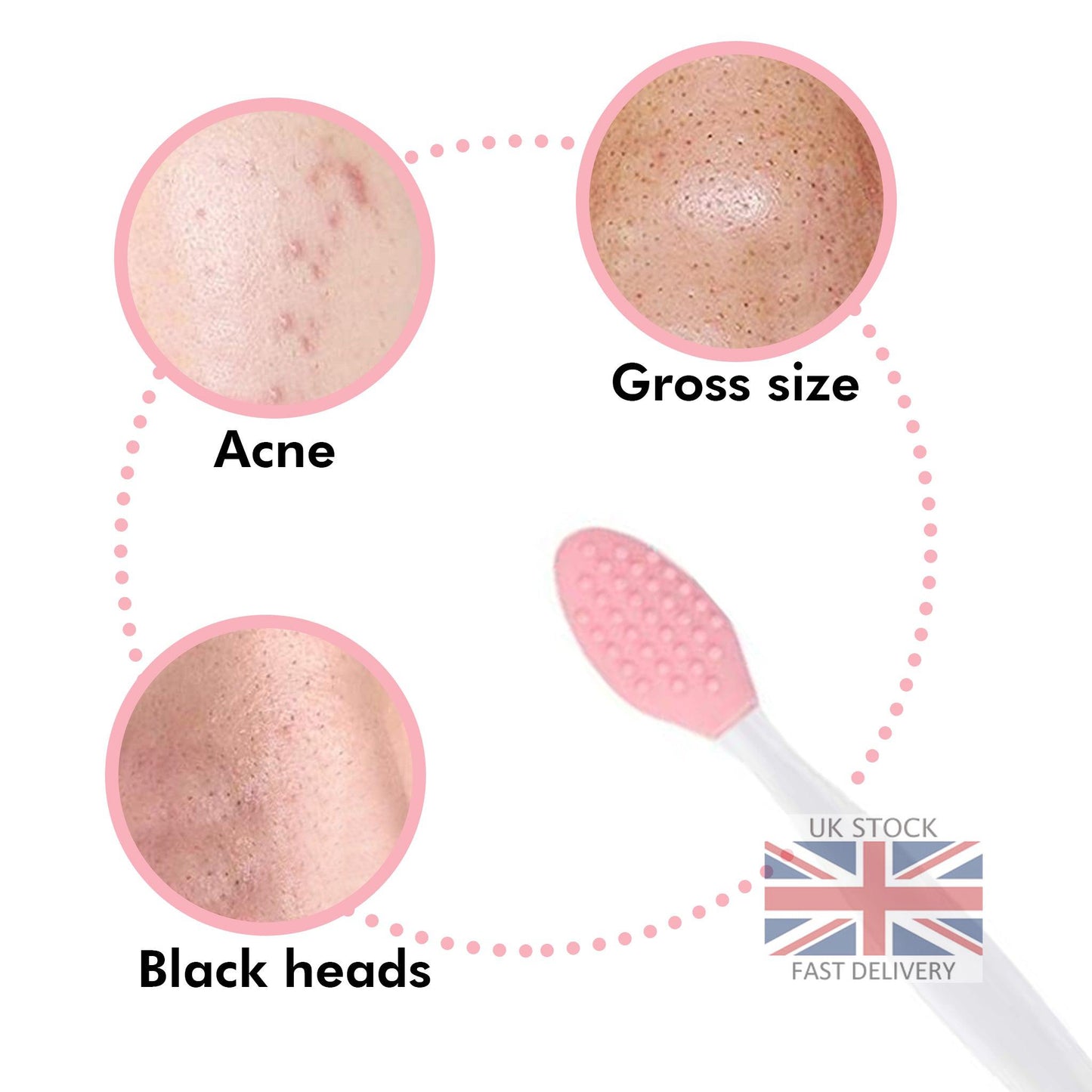 Silicone Blackhead Pore Cleaner Brush (Pink)
