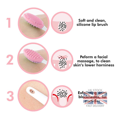 Silicone Blackhead Pore Cleaner Brush (Pink)